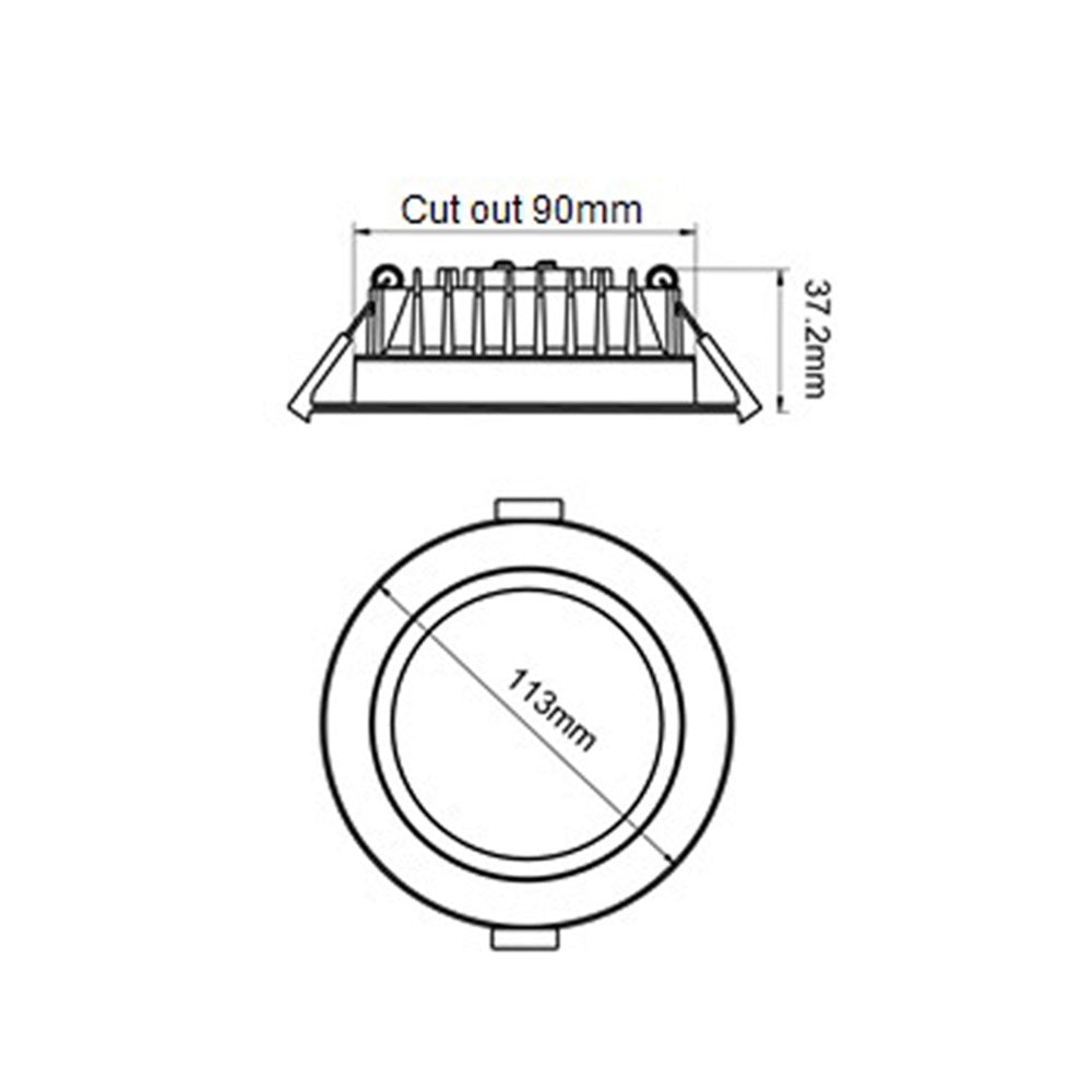 Galaxy 12W Dimmable LED Downlight White / Tri-Colour - GALTRI02A