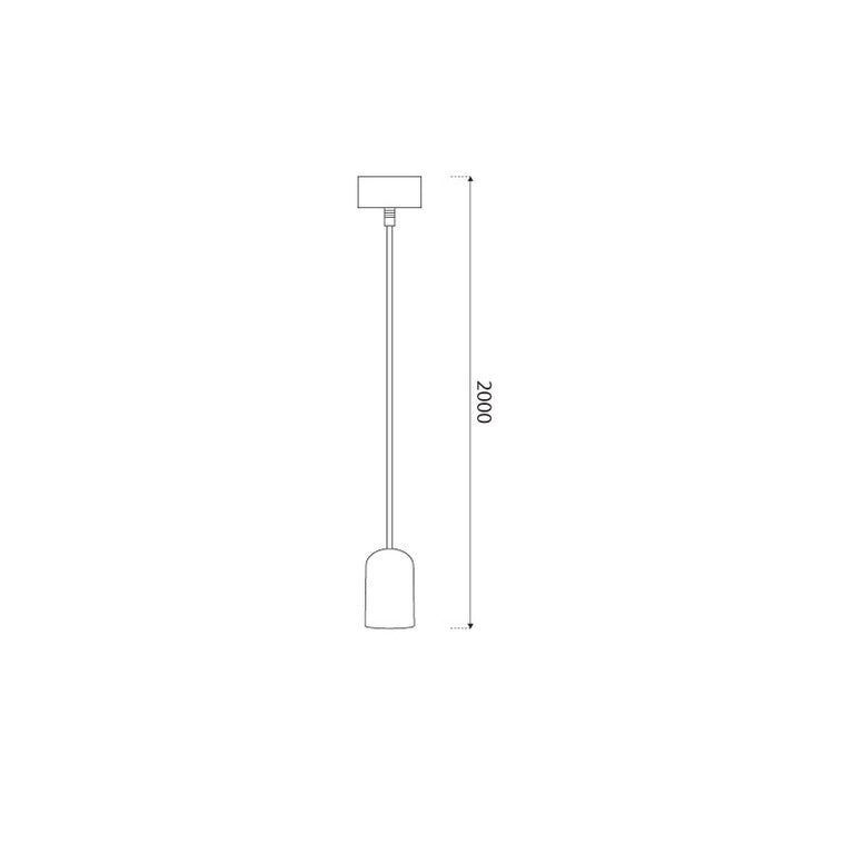 Dream Cord Fabric & Aluminium Lampholder Grey - MA99/GRY