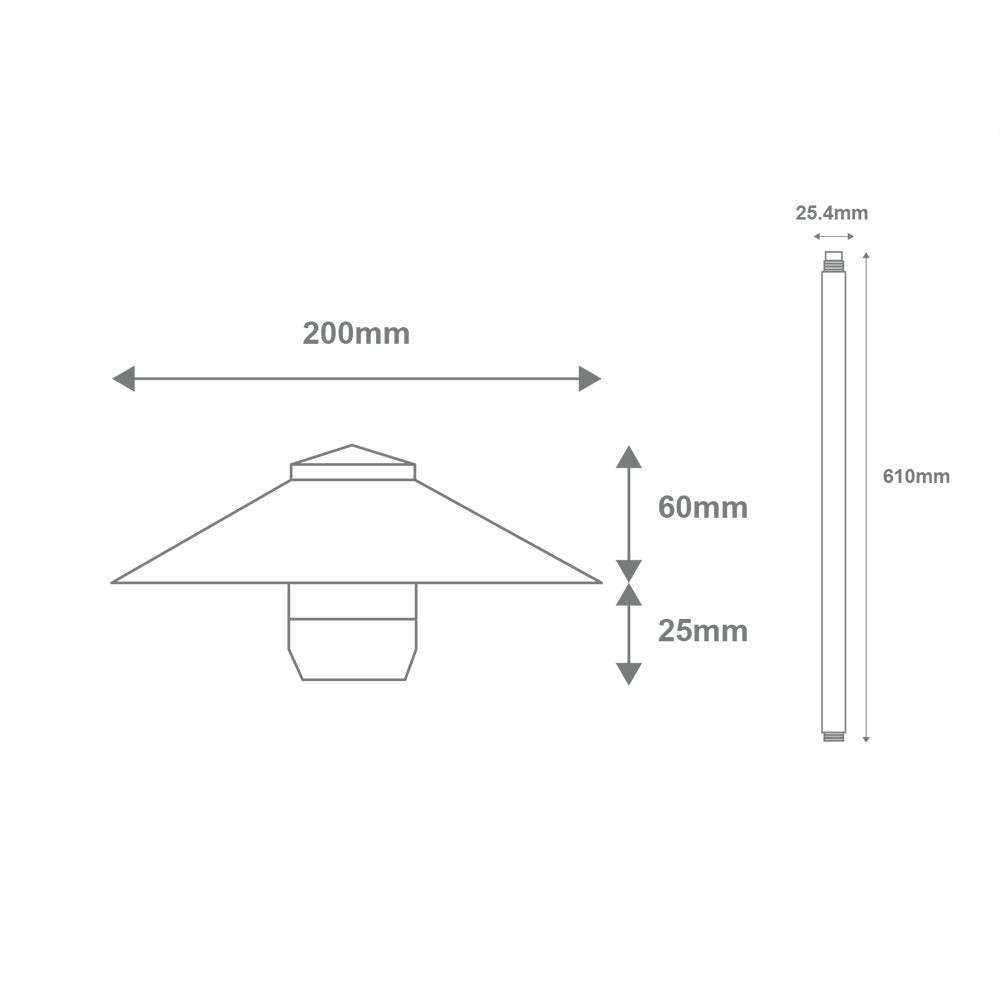 Dusk Large Head 610mm 4W LED 12V DC Path Light Bronze / Tri-Colour - 19106