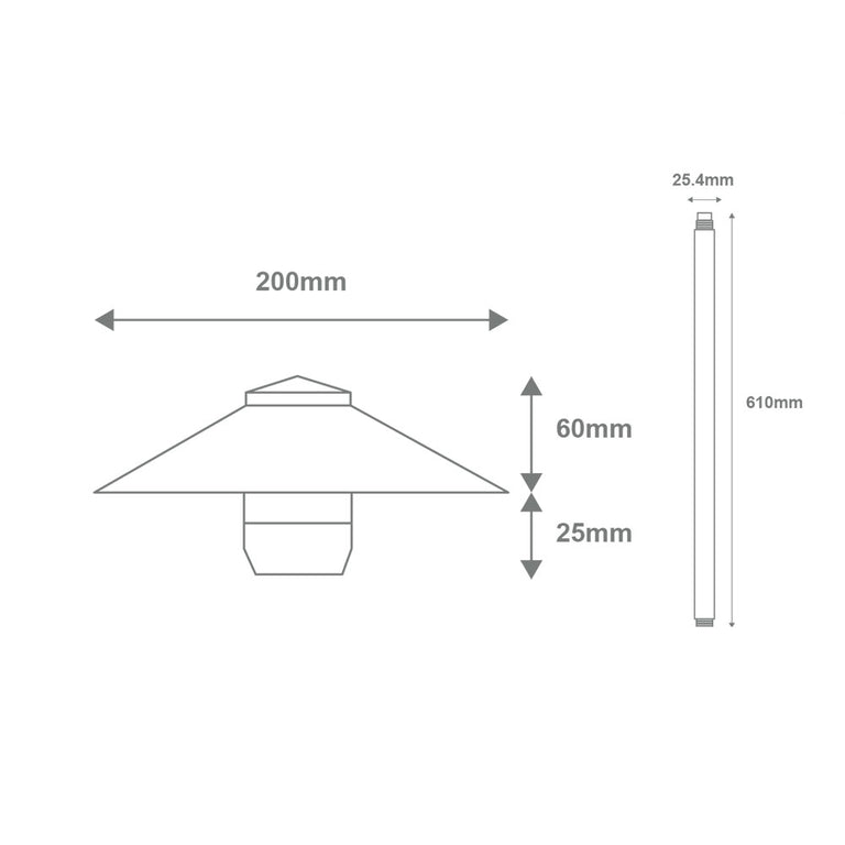Dusk Large Head 610mm 4W LED 12V DC Path Light Bronze / Tri-Colour - 19106