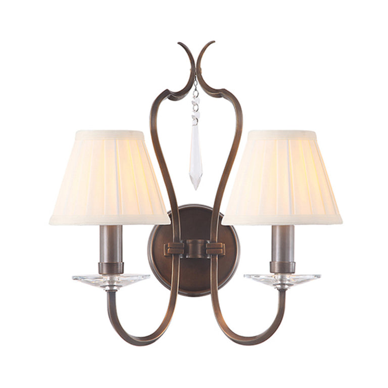 Pimlico 2 Light Wall Light With LS162 Shades Dark Bronze - PM2-DB  + LS162