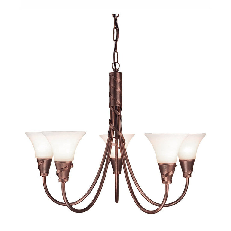 Emily 5 Light Chandelier Copper Patina - EM5-COPPER