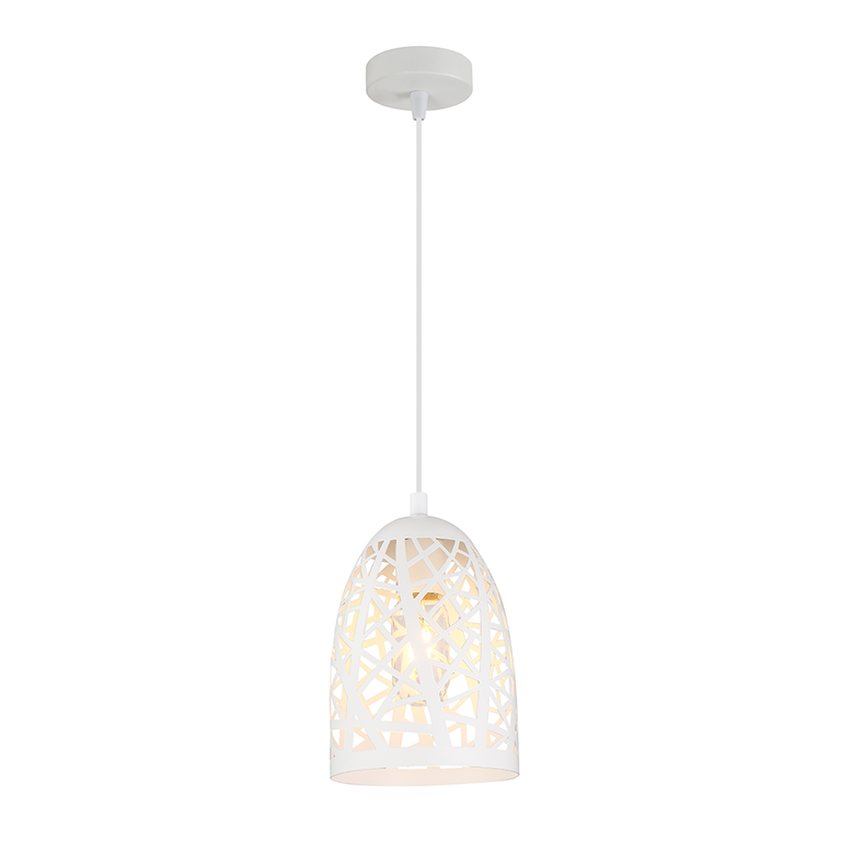 Interior Iron Cage Ellipse Pendant Light White - ESCAMA2