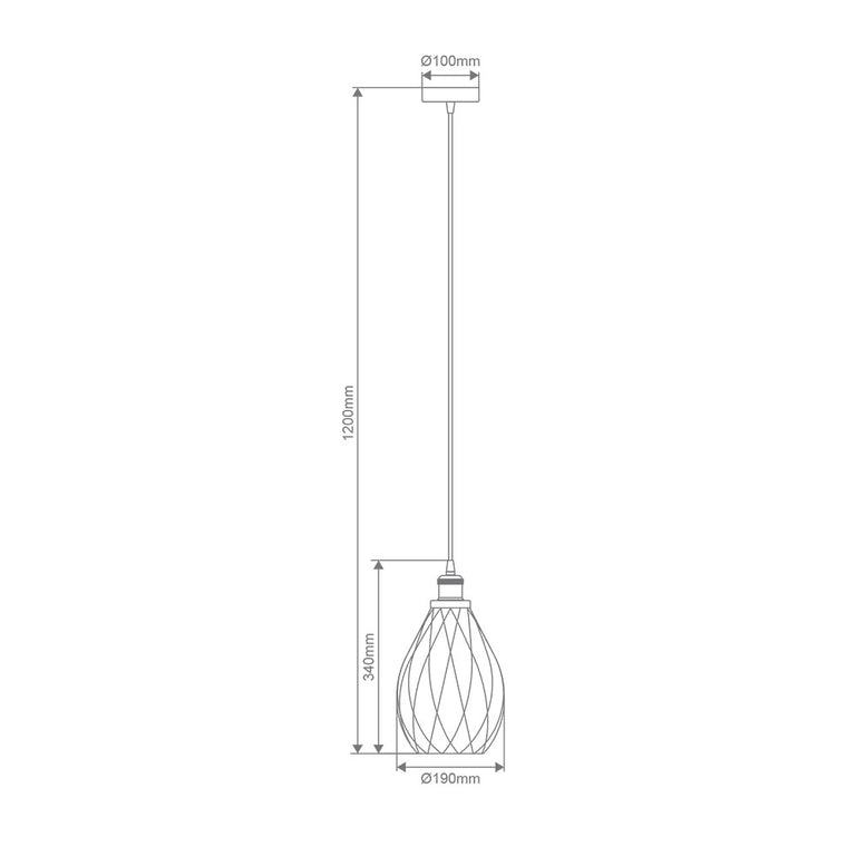 Evelyn 1 Light Glass Pendant Clear - 31351