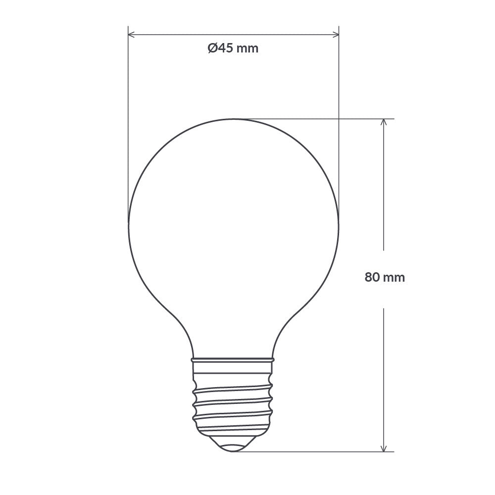 Filament Clear Fancy Round LED 4W E27 Dimmable Amber / Extra Warm White - F427-G45V-A-20K