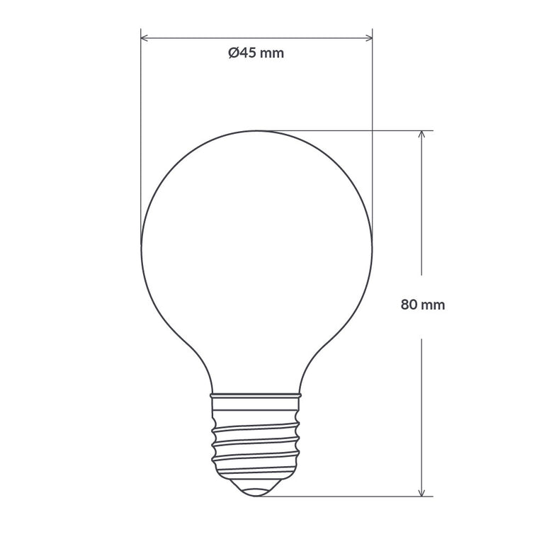 Filament Clear Fancy Round LED 4W E27 Dimmable Amber / Extra Warm White - F427-G45V-A-20K