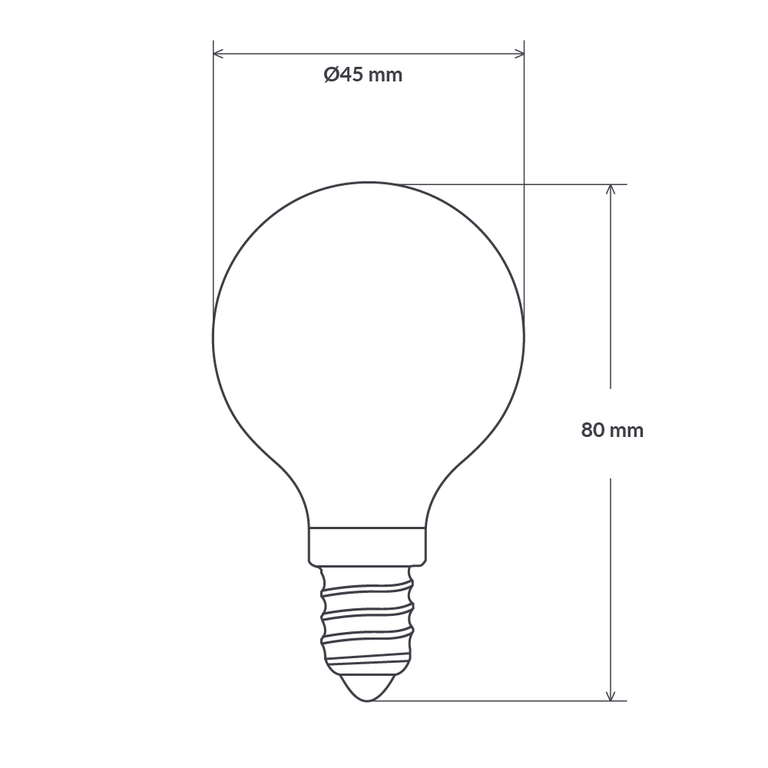 Filament Frosted Fancy Round LED 4W E12 Dimmable / Warm White - F412-G45-F-27K