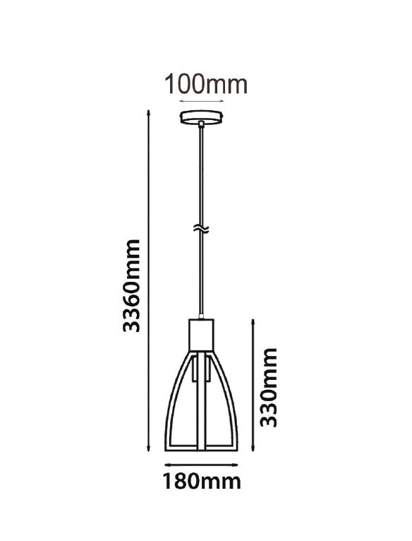 Industrial Metal Pendant White - Faro2