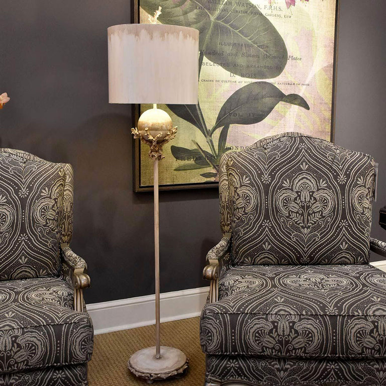 Trellis Floor Lamp Putty Patina & Silver Leaf - FB-TRELLIS-FL