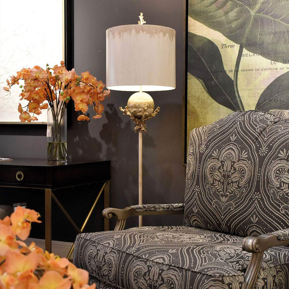 Trellis Floor Lamp Putty Patina & Silver Leaf - FB-TRELLIS-FL