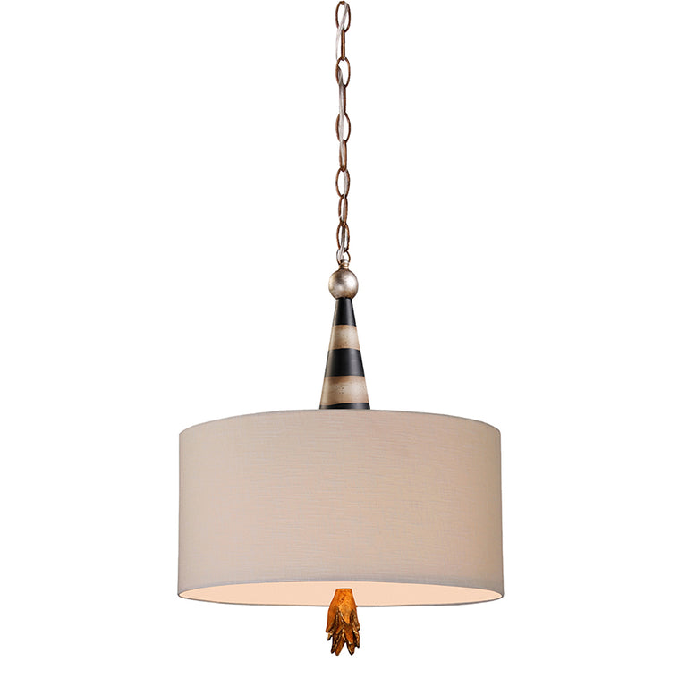 Flambeau 2 Light Pendant Black / Cream and Gold Leaf - FB-FLAMBEAU-P