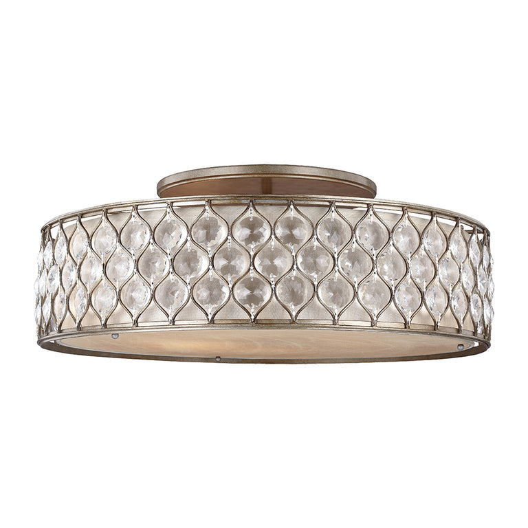 Lucia 6 Light Flush Light Burnished Silver - FE-LUCIA-6SF-L