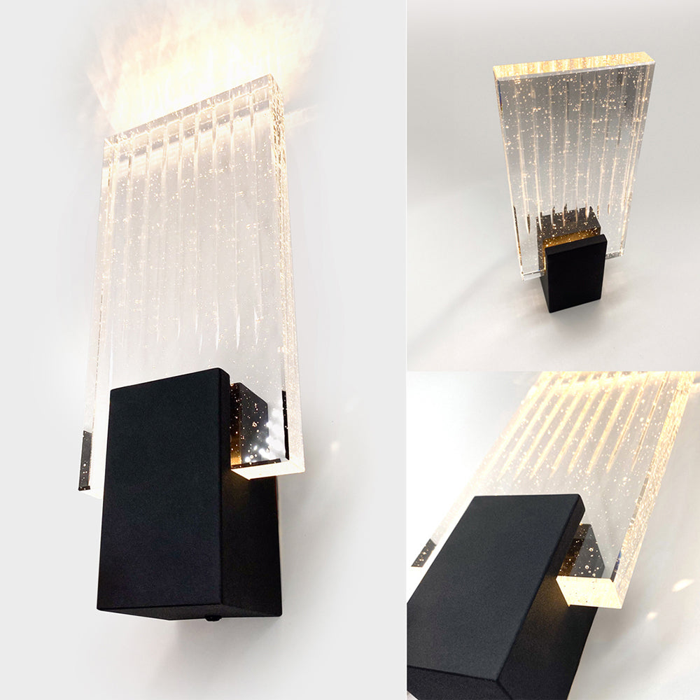 Felix Crystal LED Wall Light Black