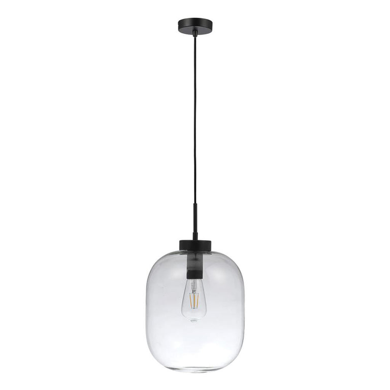 Flaunt Glass Pendant Light Black / Clear - 22738