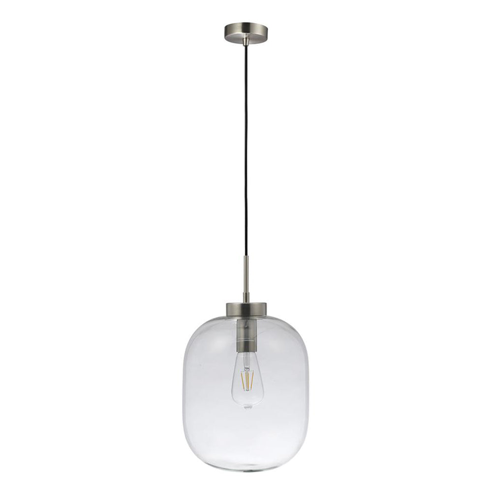 Flaunt Glass Pendant Light Satin Chrome / Clear - 22744