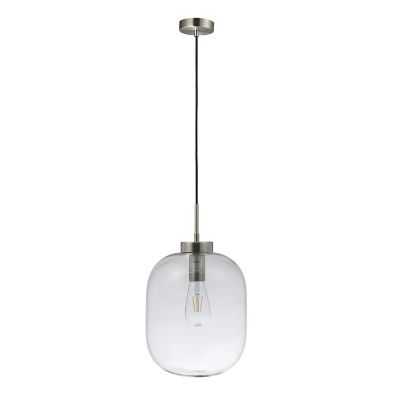 Flaunt Glass Pendant Light Satin Chrome / Clear - 22744