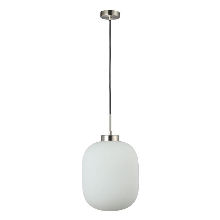 Flaunt Glass Pendant Light Satin Chrome / Opal - 22745