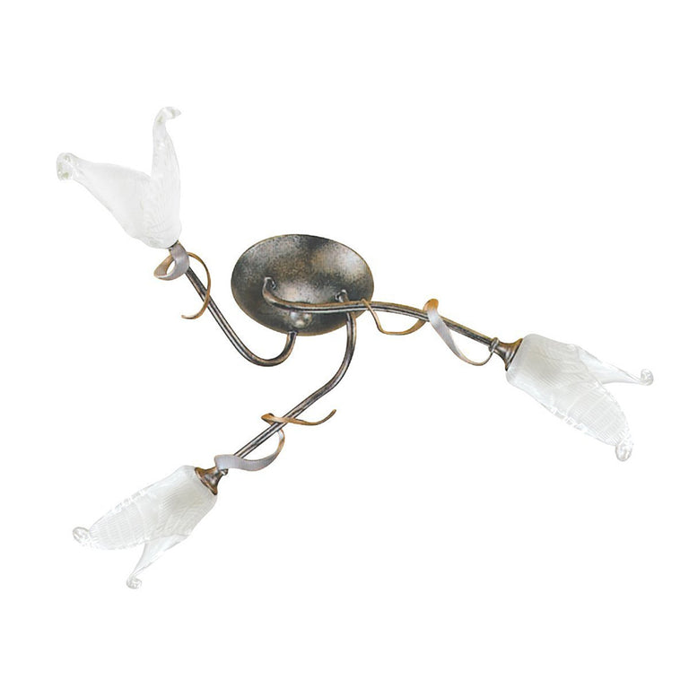 Fly 3 Light 9W Semi Flush Black / Silver / Gold - FLY3-SF-BRZ-ANT