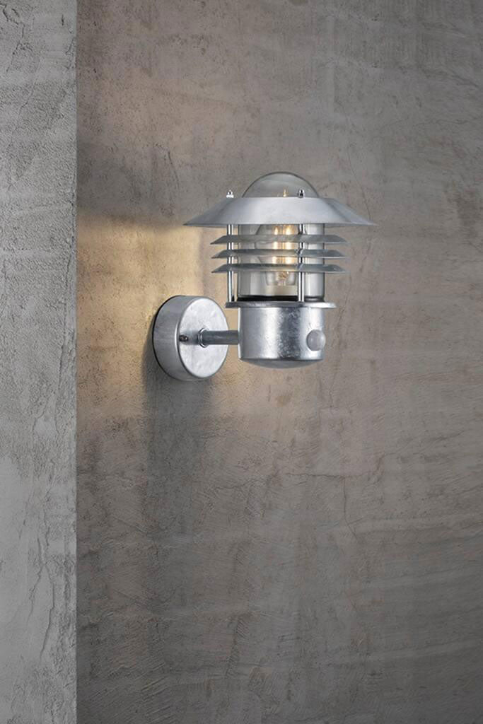 Vejers 1 Light Wall Light with Sensor Galvanized - 25101031