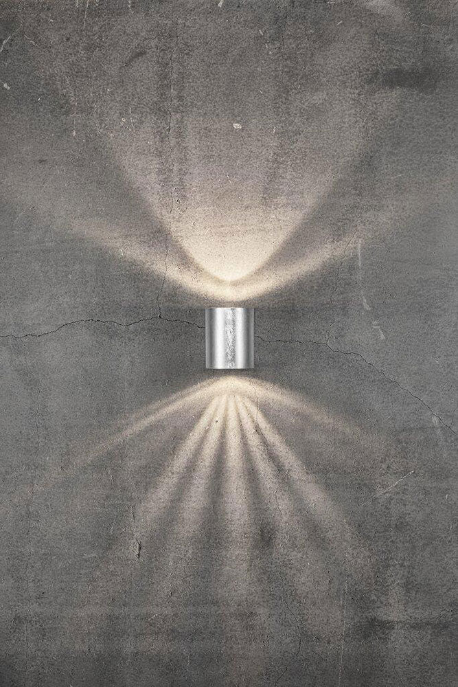 Canto 10W Up & Down LED Wall Pillar Light Galvanized / Warm White - 49701031