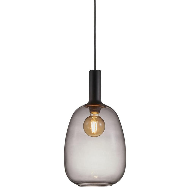 Alton 1 Light Pendant Small Black / Smoke - 47303047