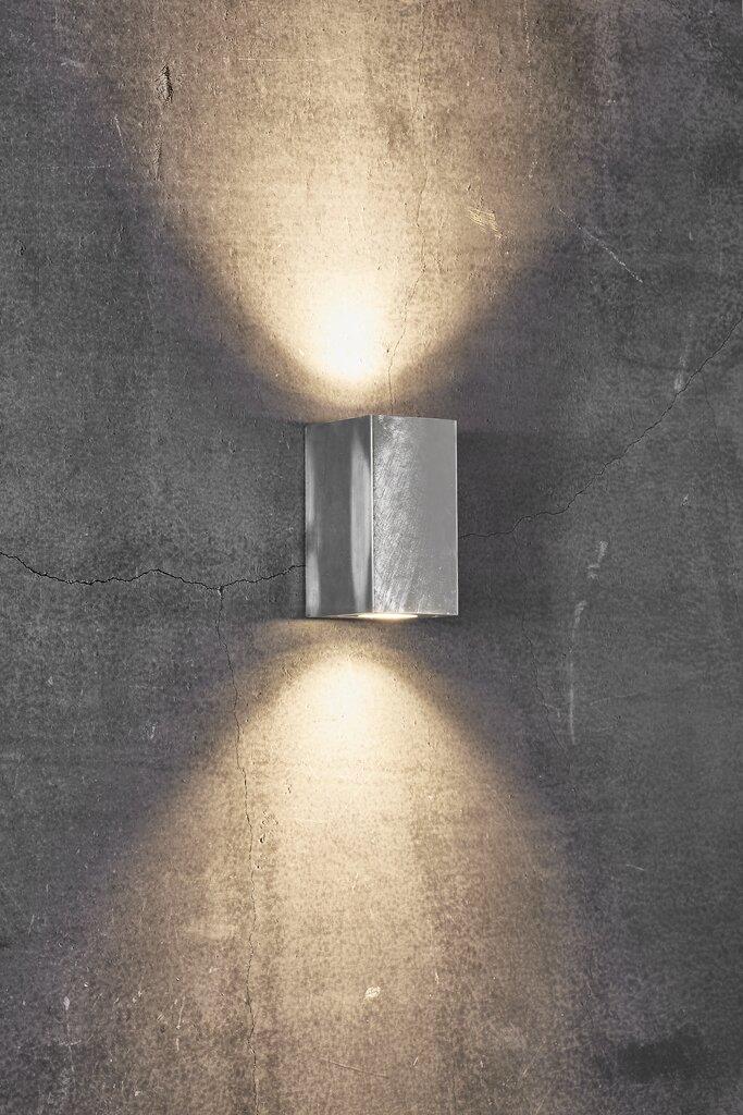 Canto Maxi Kubi GU10 240V Up & Down Wall Pillar Light Galvanized - 49731031