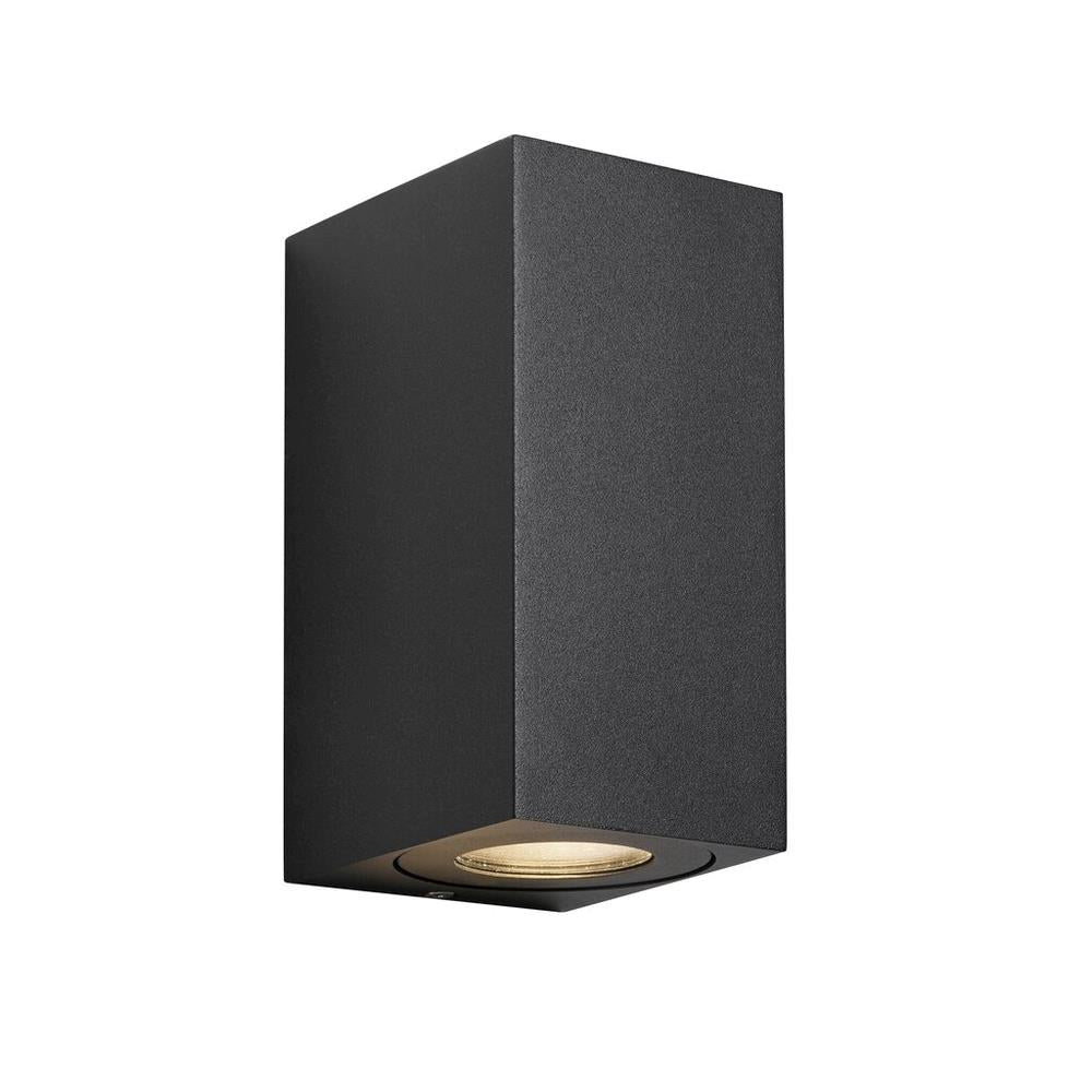 Canto Maxi Kubi GU10 240V Up & Down Wall Pillar Light Black - 49731003