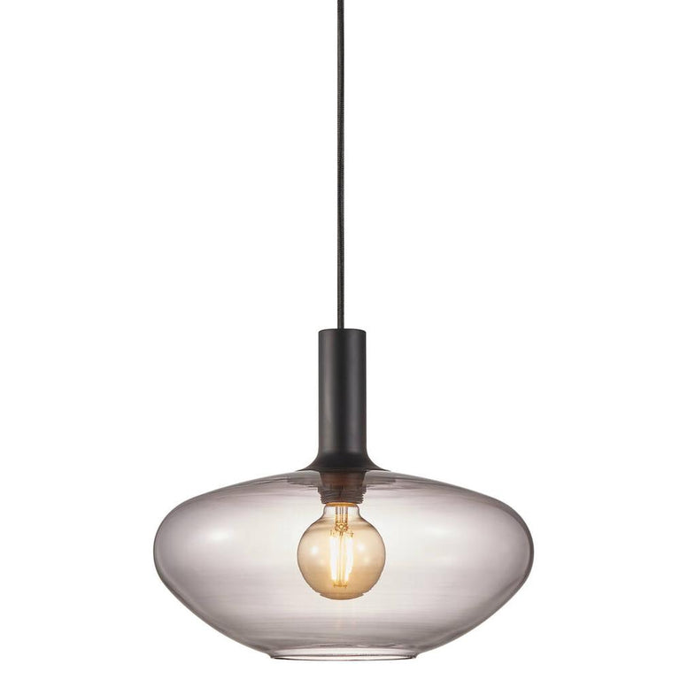Alton 1 Light Pendant Large Black / Smoke - 48973047