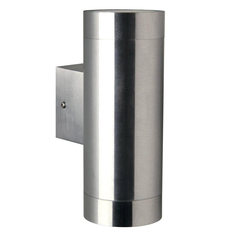 Tin Maxi 240V GU10 Up & Down Wall Pillar Light Aluminium - 21519929