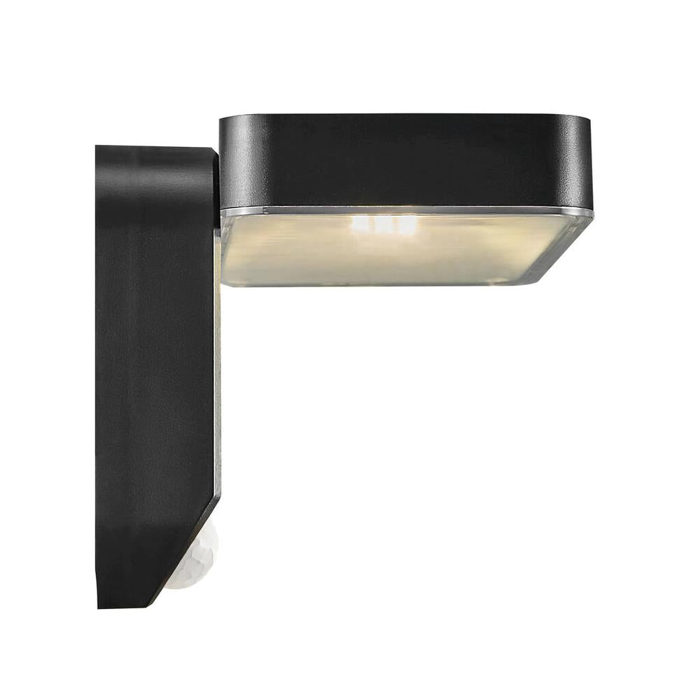 Rica 5W Square Solar LED Wall Light with Sensor Black - 2118161003