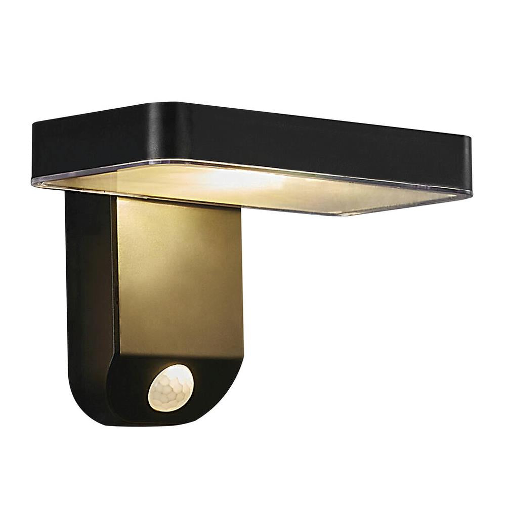 Rica 5W Square Solar LED Wall Light with Sensor Black - 2118161003