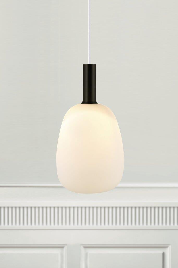 Alton 1 Light Pendant Small Brass / Black / Opal - 47303001
