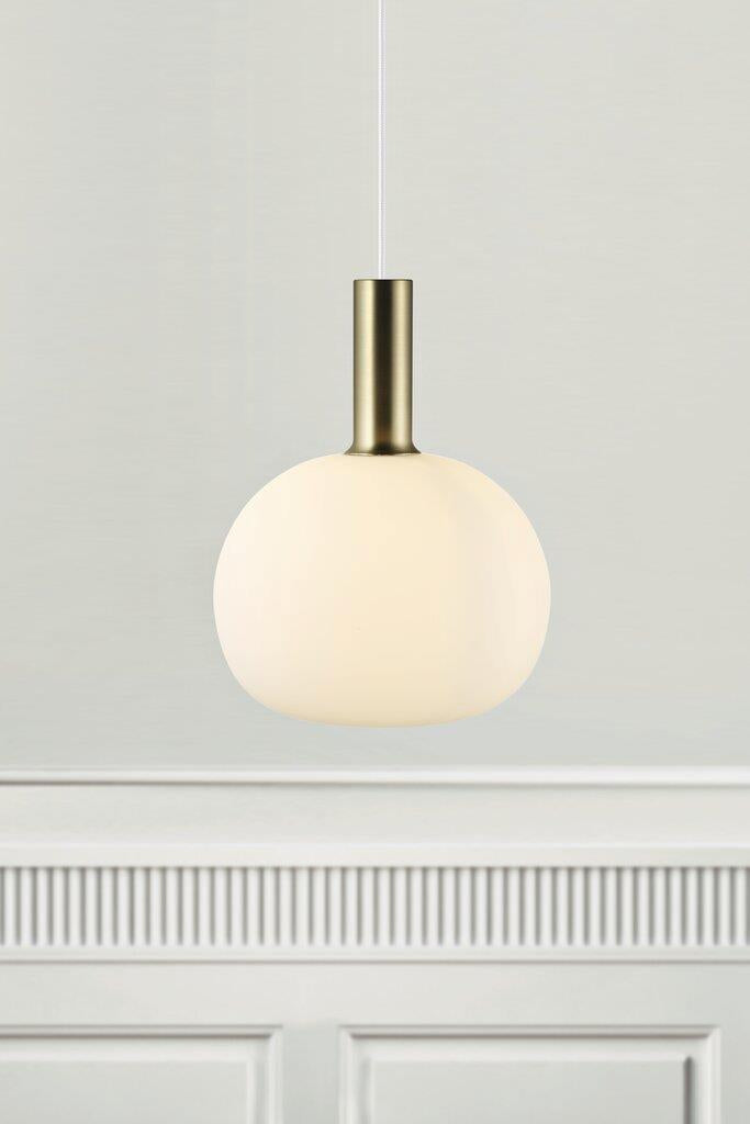 Alton 1 Light Pendant Medium Brass / Black / Opal - 47313001