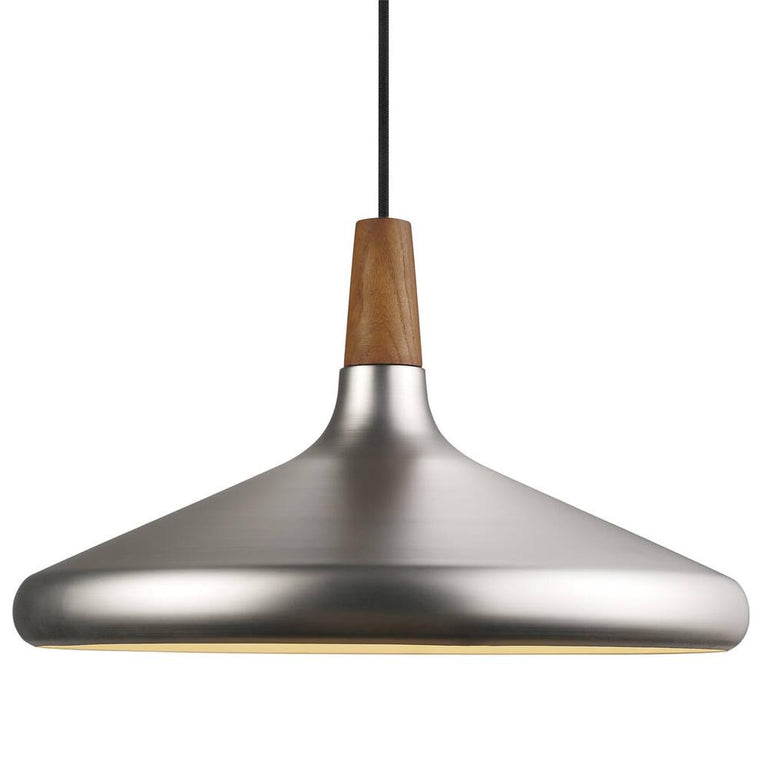 Nori 1 Light Pendant Large Brushed Steel - 2120823032