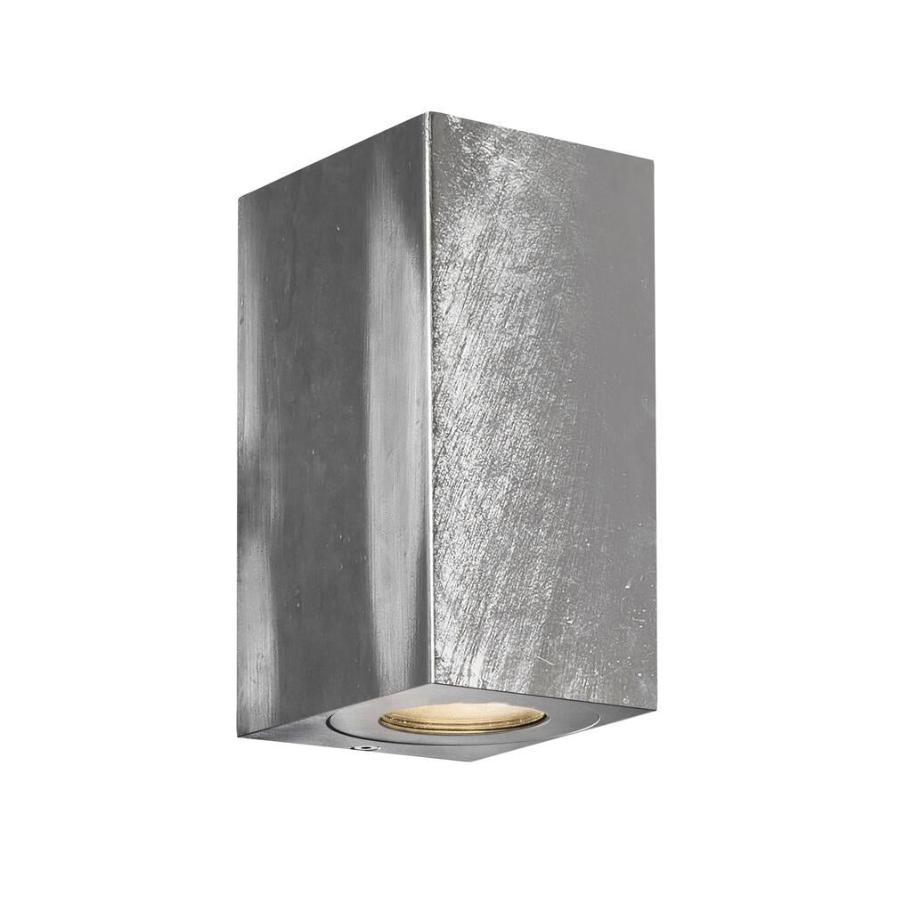 Canto Maxi Kubi GU10 240V Up & Down Wall Pillar Light Galvanized - 49731031