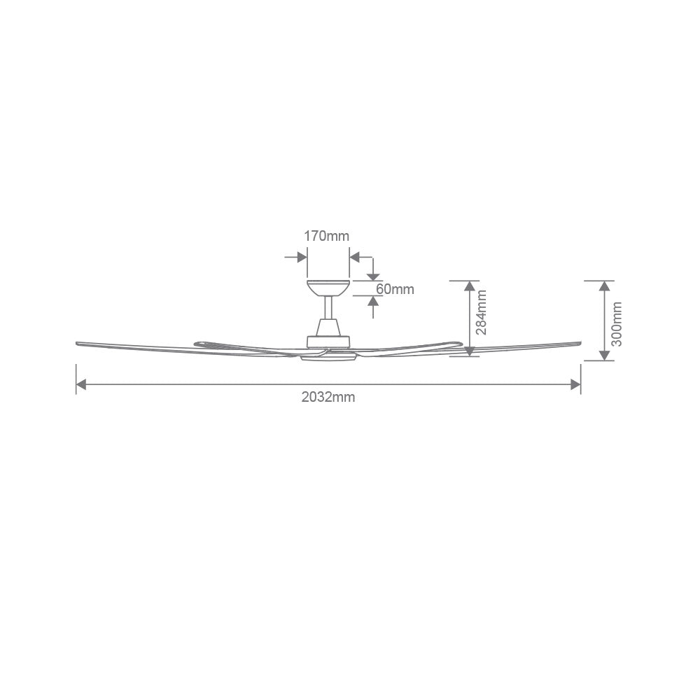 Glide 80" DC 6 Blade Ceiling Fan Black - 60157
