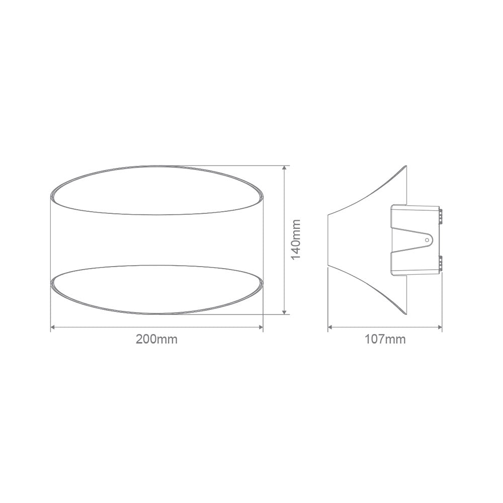 Glow-8 Dimmable 8W LED Up/Down Wall Light White / Tri-Colour - 22661