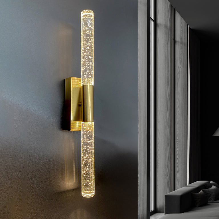Raindrop 2 Light LED Wall Light Gold