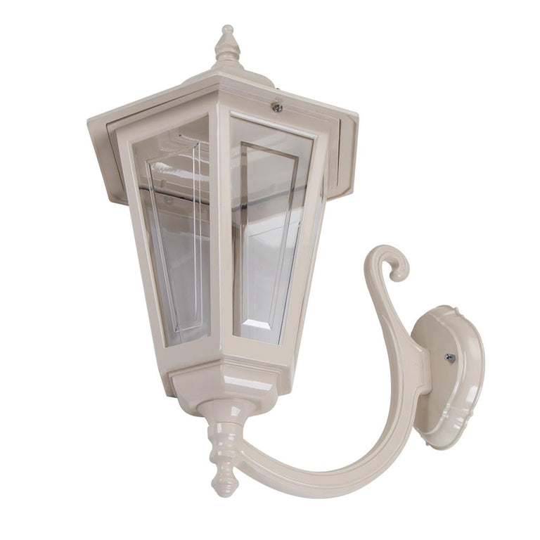 Turin Curved Arm Upward Wall Light Large Beige - 16133