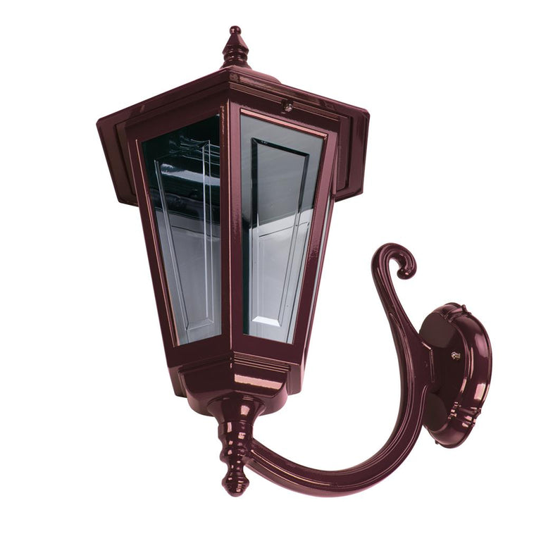 Turin Curved Arm Upward Wall Light Large Burgundy - 16135