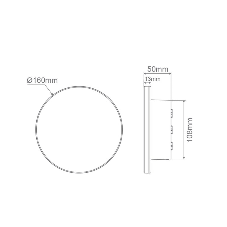 Halo-8 8W Dimmable Exterior LED Wall Light Black / Tri-Colour IP65 - 22681