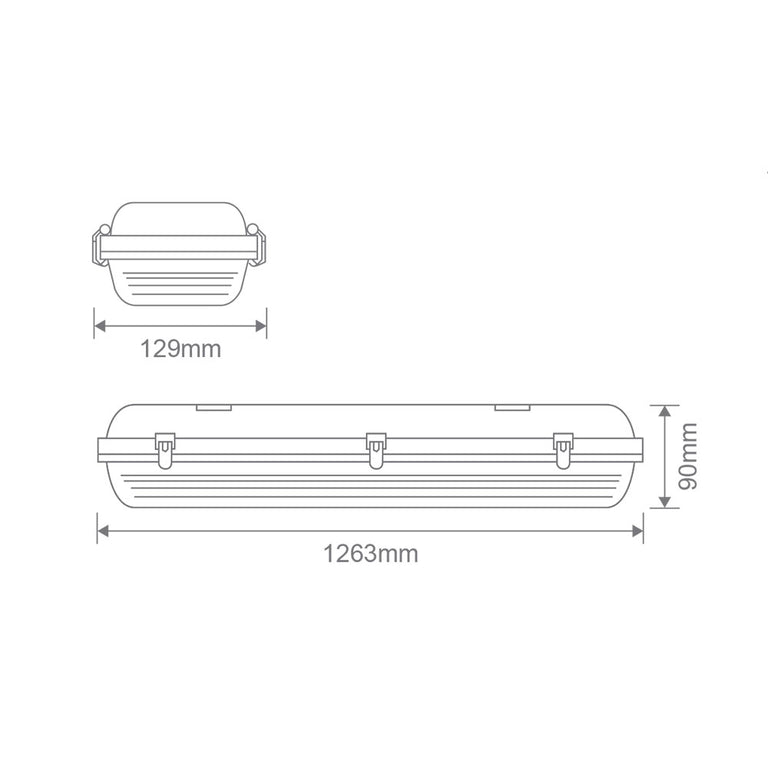 Hydro 40W 1200mm LED Weatherproof Batten Tri-Colour IP65 - 66017