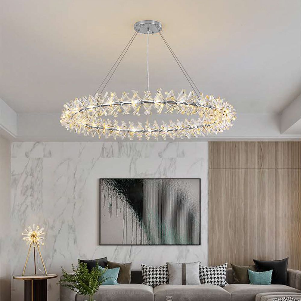 Icicle 600mm Crystal Pendant Chrome