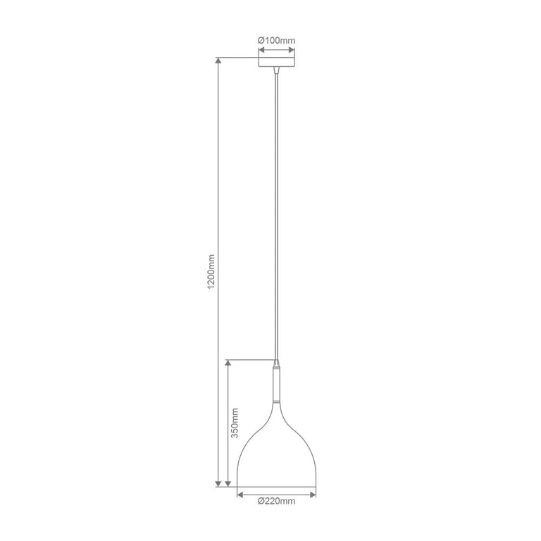 Jade 220mm 1 Light Pendant White  - 31416
