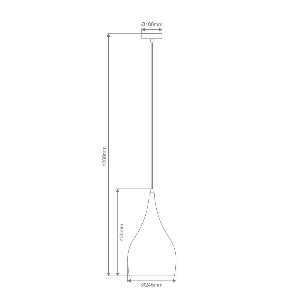 Jade 240mm 1 Light Pendant Black  - 31420