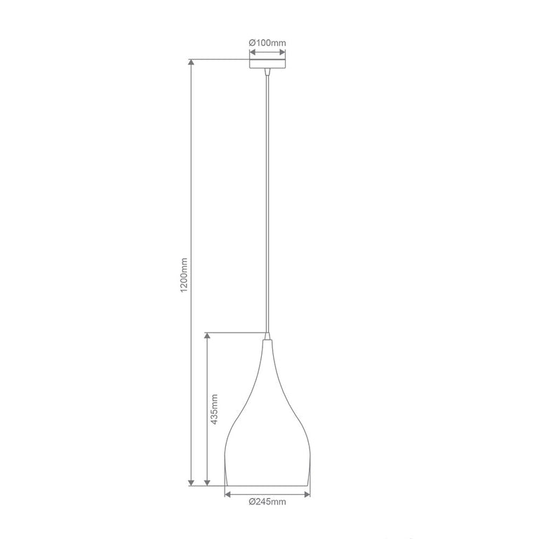 Jade 240mm 1 Light Pendant Black  - 31420