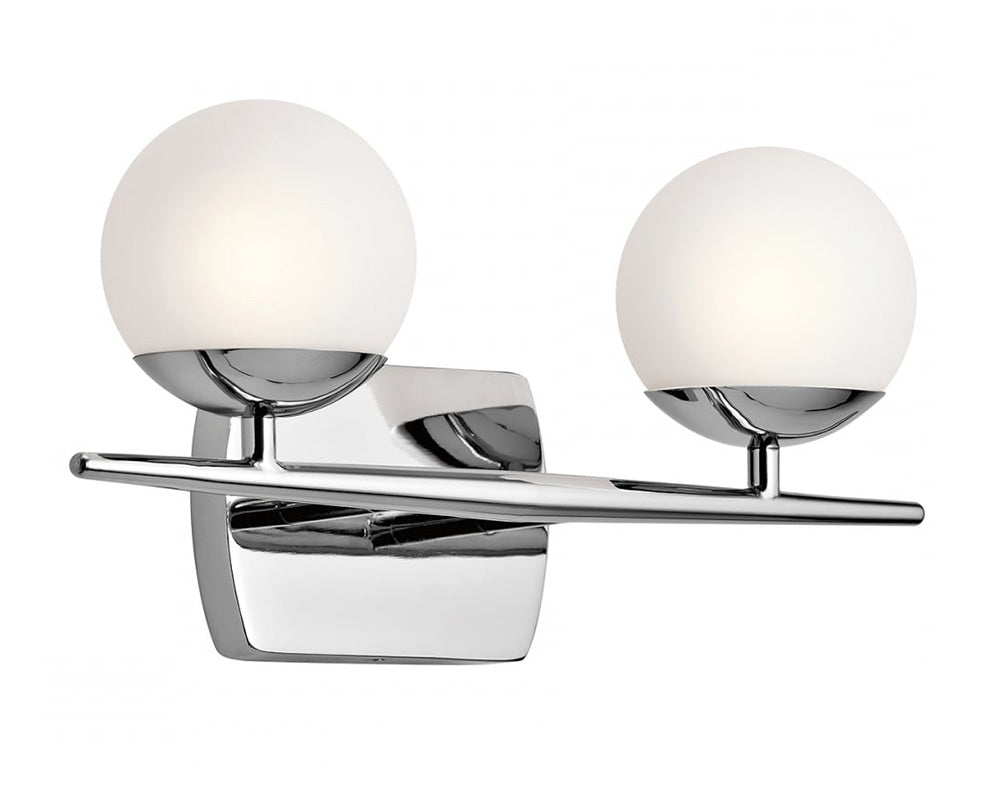Jasper 7W LED Twin Bathroom Wall Light Polished Chrome / Warm White - KL/JASPER2/BATH