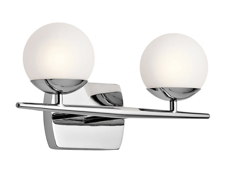 Jasper 7W LED Twin Bathroom Wall Light Polished Chrome / Warm White - KL/JASPER2/BATH