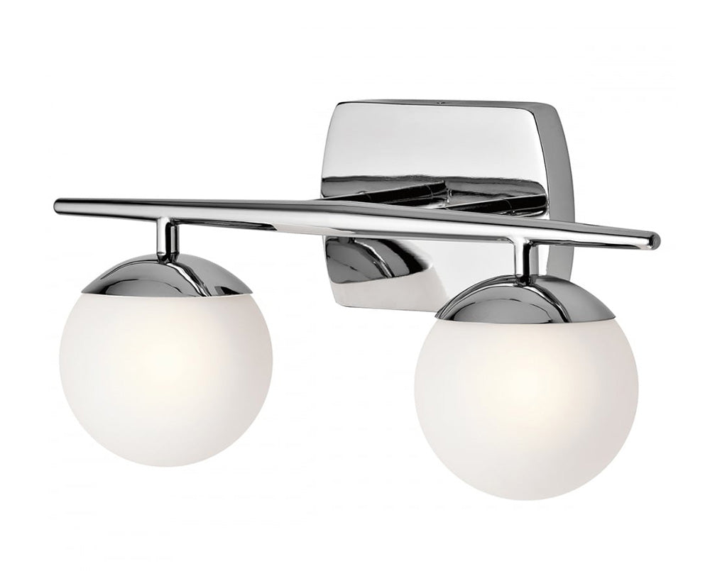 Jasper 7W LED Twin Bathroom Wall Light Polished Chrome / Warm White - KL/JASPER2/BATH