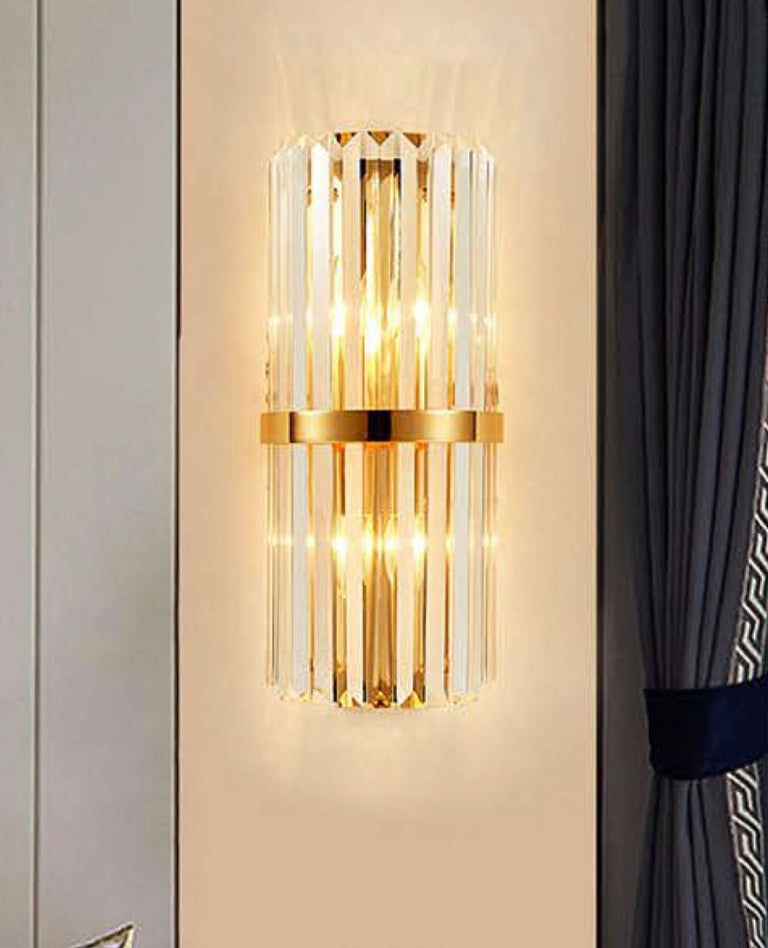 Jasper 2 Light Crystal Wall Light Gold